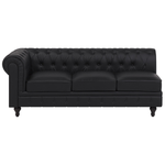 Ecksofa Kunstleder schwarz linksseitig CHESTERFIELD