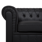 Ecksofa Kunstleder schwarz linksseitig CHESTERFIELD