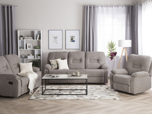 Sofa Set Polsterbezug taupe 6-Sitzer verstellbar BERGEN