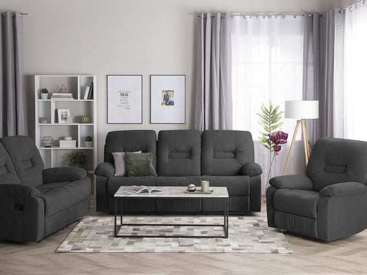 Sofa Set Polsterbezug dunkelgrau 6-Sitzer verstellbar BERGEN