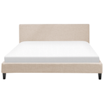 Bett mit Lattenrost Stoff FITOU 180 x 200 cm Beige