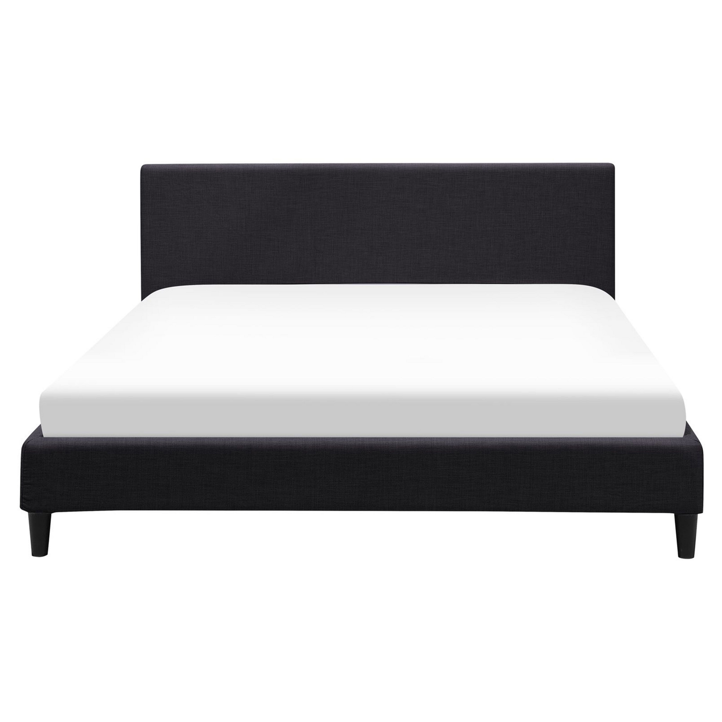 Bett mit LED Stoff FITOU 160 x 200 cm Schwarz