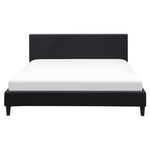 Bett mit LED Stoff FITOU 160 x 200 cm Schwarz