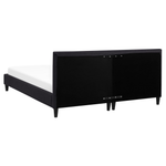 Bett mit LED Stoff FITOU 160 x 200 cm Schwarz