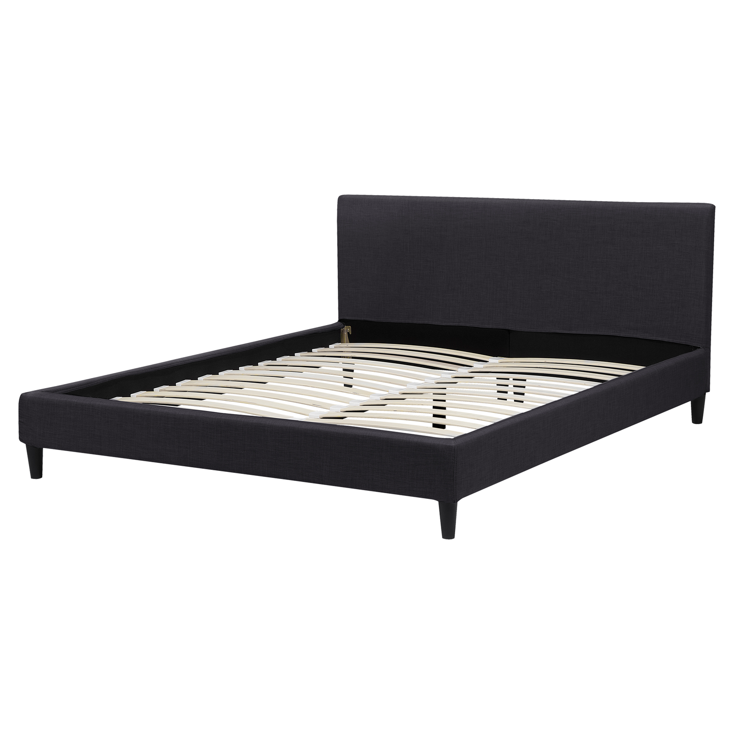 Bett mit LED Stoff FITOU 160 x 200 cm Schwarz