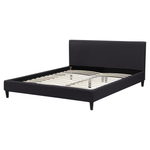 Bett mit LED Stoff FITOU 160 x 200 cm Schwarz