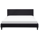 Bett mit LED Stoff FITOU 180 x 200 cm Schwarz