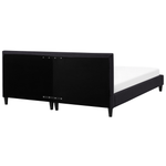 Bett mit LED Stoff FITOU 180 x 200 cm Schwarz