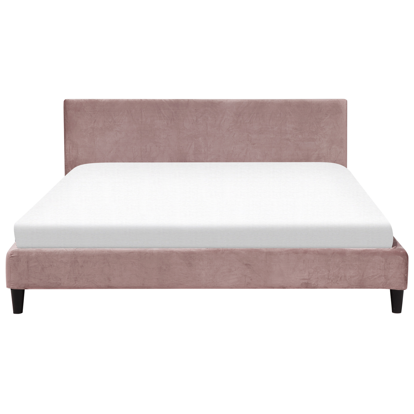 Bett mit Lattenrost Samtstoff FITOU 180 x 200 cm Rosa