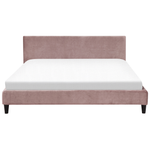 Bett mit Lattenrost Samtstoff FITOU 180 x 200 cm Rosa