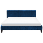 Bett mit Lattenrost Samtstoff FITOU 180 x 200 cm Dunkelblau