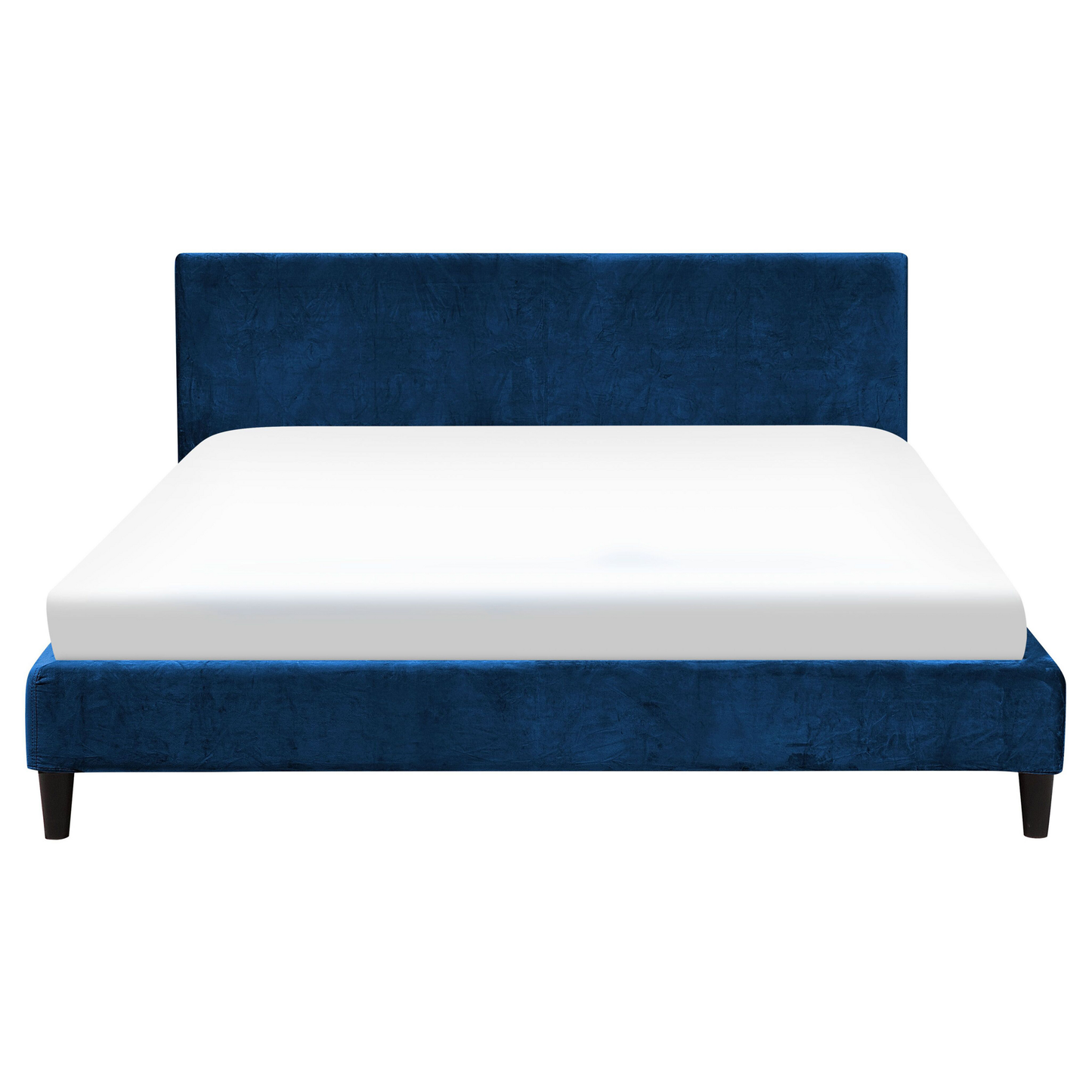 Bett mit Lattenrost Samtstoff FITOU 160 x 200 cm Dunkelblau
