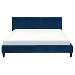 Bett mit Lattenrost Samtstoff FITOU 160 x 200 cm Dunkelblau
