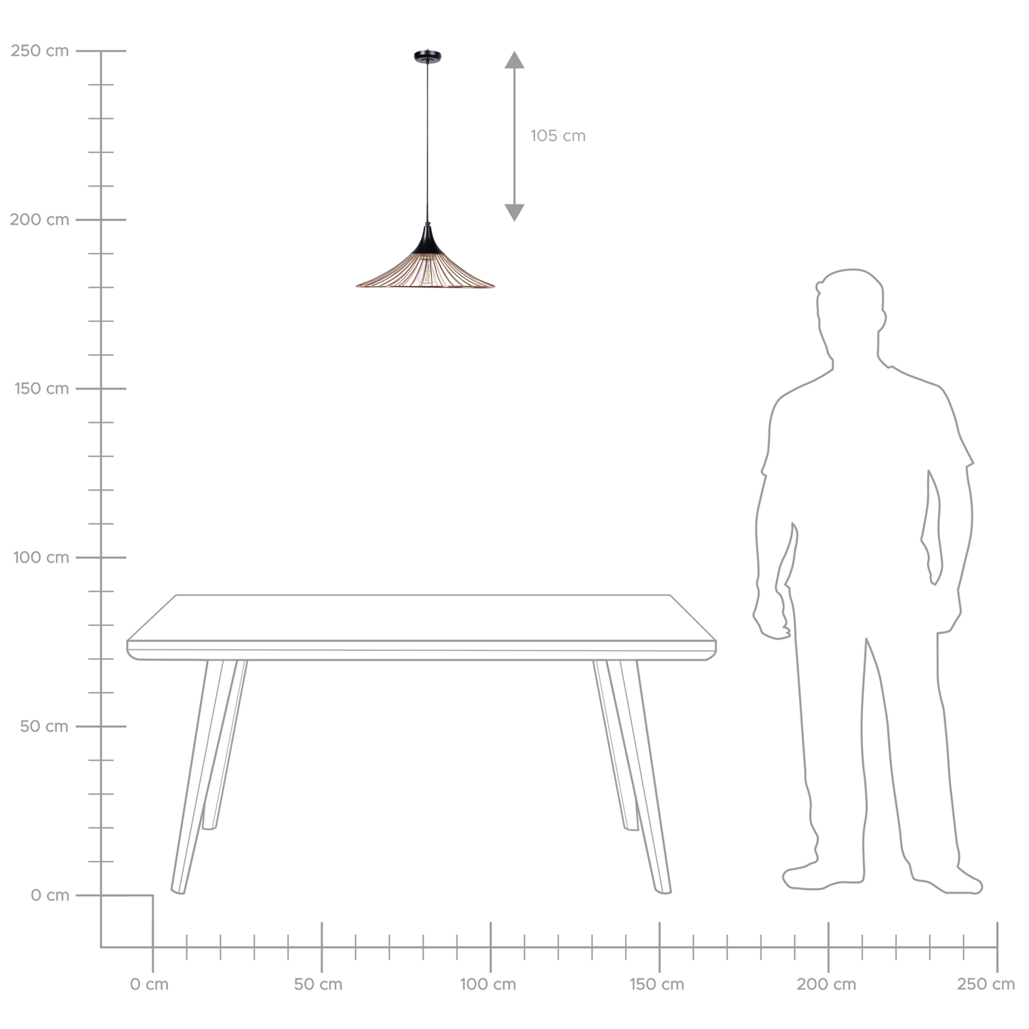 Hängelampe kupfer Kegelform GIONA