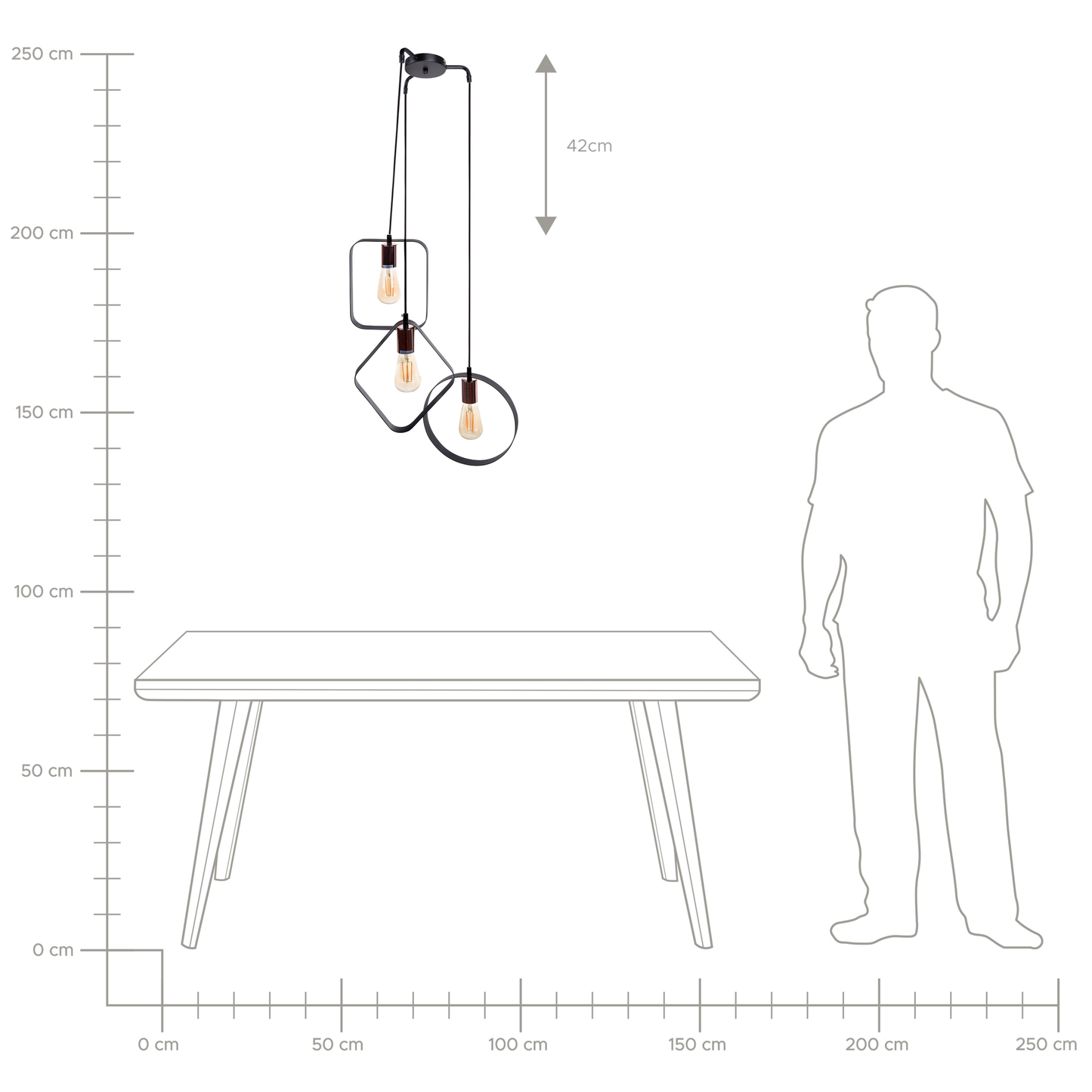 Hängelampe VOMANO Metall Schwarz