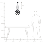 Hängelampe schwarz 6-flammig quadratisch CHRISOLA