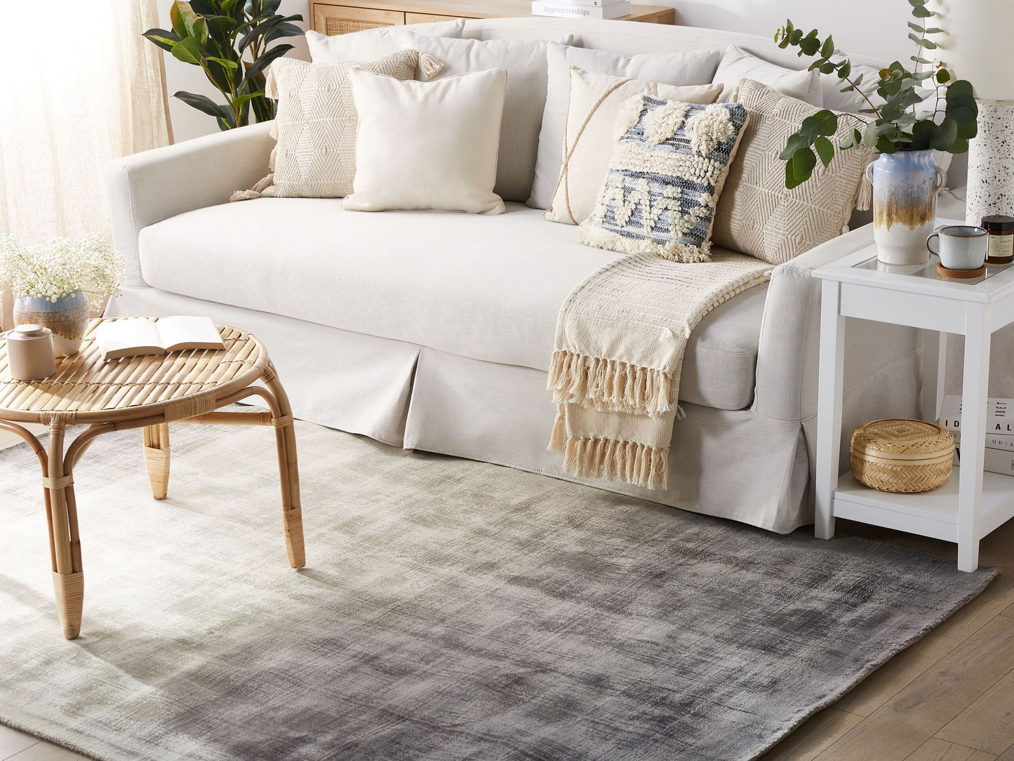 Teppich hellgrau-dunkelgrau 160 x 230 cm Kurzflor ERCIS