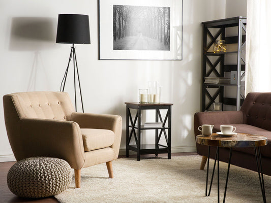 Beistelltisch schwarz quadratisch 40 x 40 cm FOSTER