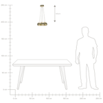 Hängelampe gold 7-flammig Kugelform OLZA