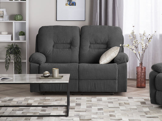 2-Sitzer Sofa Polsterbezug dunkelgrau verstellbar BERGEN