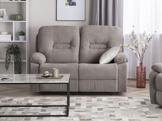 2-Sitzer Sofa Polsterbezug taupe verstellbar BERGEN