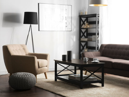 Couchtisch schwarz rechteckig 55 x 100 cm FOSTER