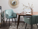 Esszimmerstuhl 2er Set JASMIN Samtstoff Mintgrün
