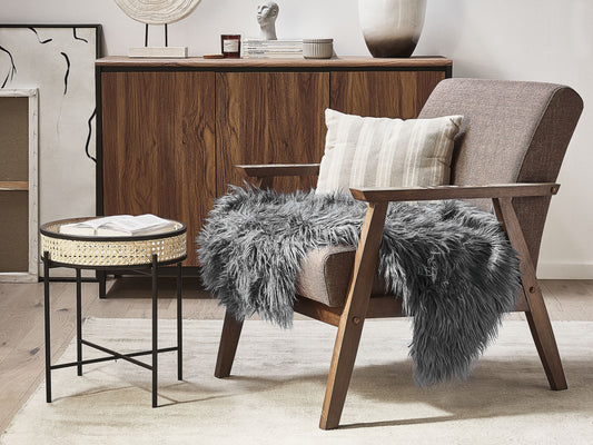 Kunstfell-Teppich Schaf grau 88 cm MUNGO