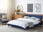 Bett mit Lattenrost Samtstoff FITOU 180 x 200 cm Dunkelblau