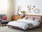 Bett mit Lattenrost Samtstoff FITOU 180 x 200 cm Rosa