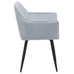 Esszimmerstuhl 2er Set JASMIN Samtstoff Hellgrau