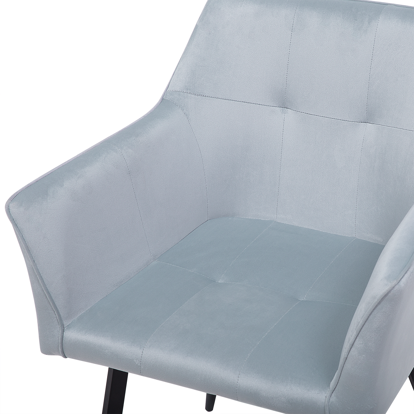 Esszimmerstuhl 2er Set JASMIN Samtstoff Hellgrau