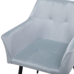 Esszimmerstuhl 2er Set JASMIN Samtstoff Hellgrau