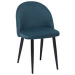 Esszimmerstuhl 2er Set Samtstoff Dunkelblau VISALIA
