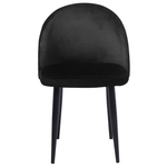 Esszimmerstuhl 2er Set VISALIA Samtstoff Schwarz