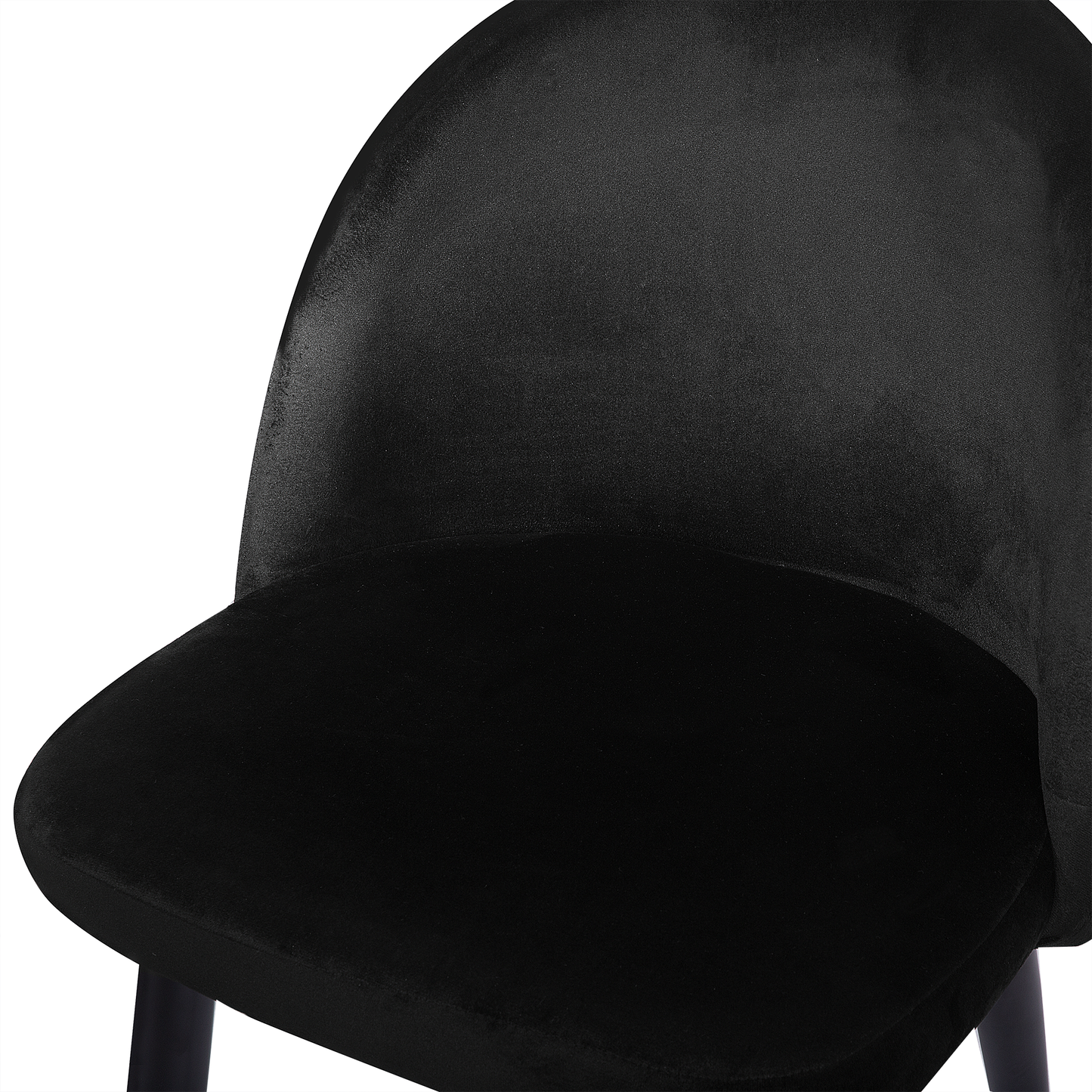 Esszimmerstuhl 2er Set VISALIA Samtstoff Schwarz