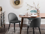 Esszimmerstuhl 2er Set VISALIA Samtstoff Grau