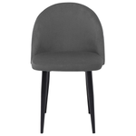 Esszimmerstuhl 2er Set VISALIA Samtstoff Grau