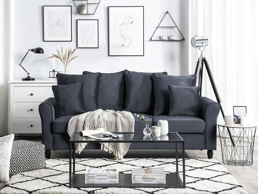 3-Sitzer Sofa Samtstoff dunkelgrau BORNHOLM