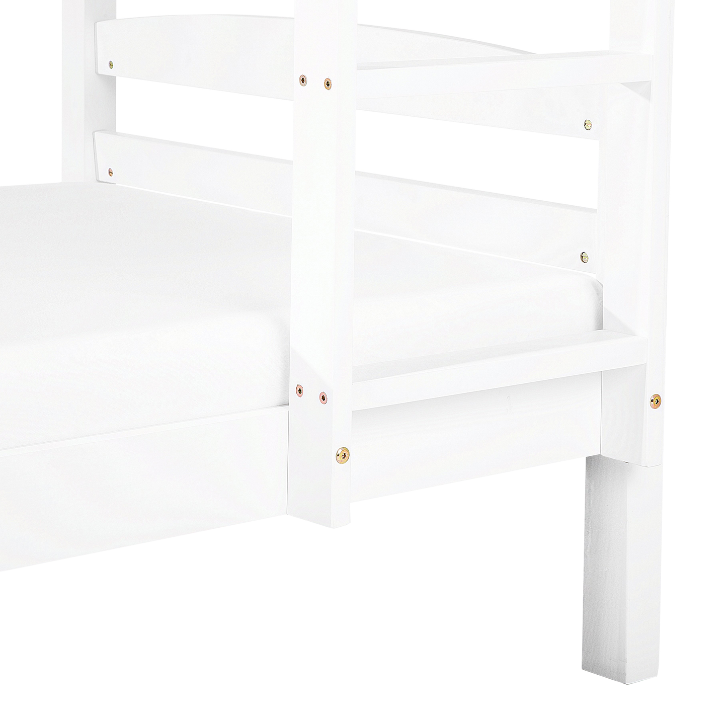 Hochbett Kiefernholz REGAT 90 x 200 cm Weiss