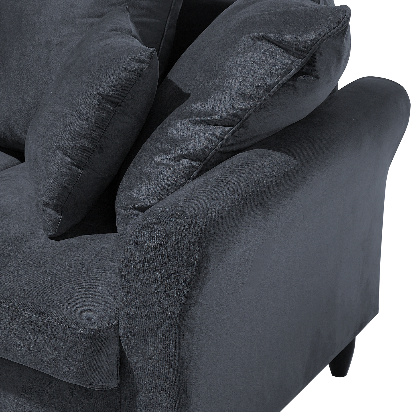 3-Sitzer Sofa Samtstoff dunkelgrau BORNHOLM