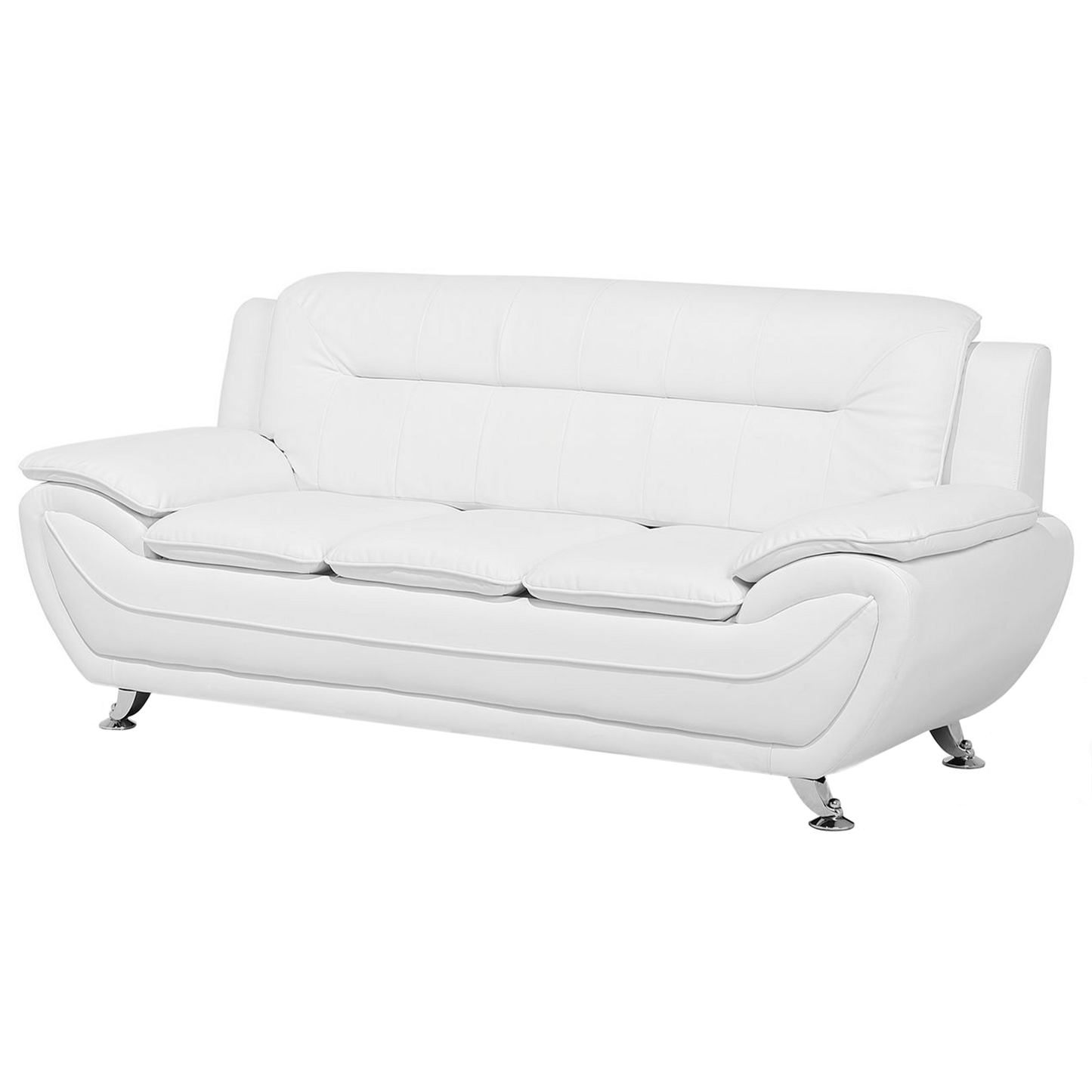 3-Sitzer Sofa Kunstleder weiss LEIRA