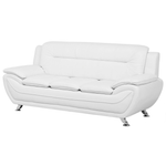 3-Sitzer Sofa Kunstleder weiss LEIRA