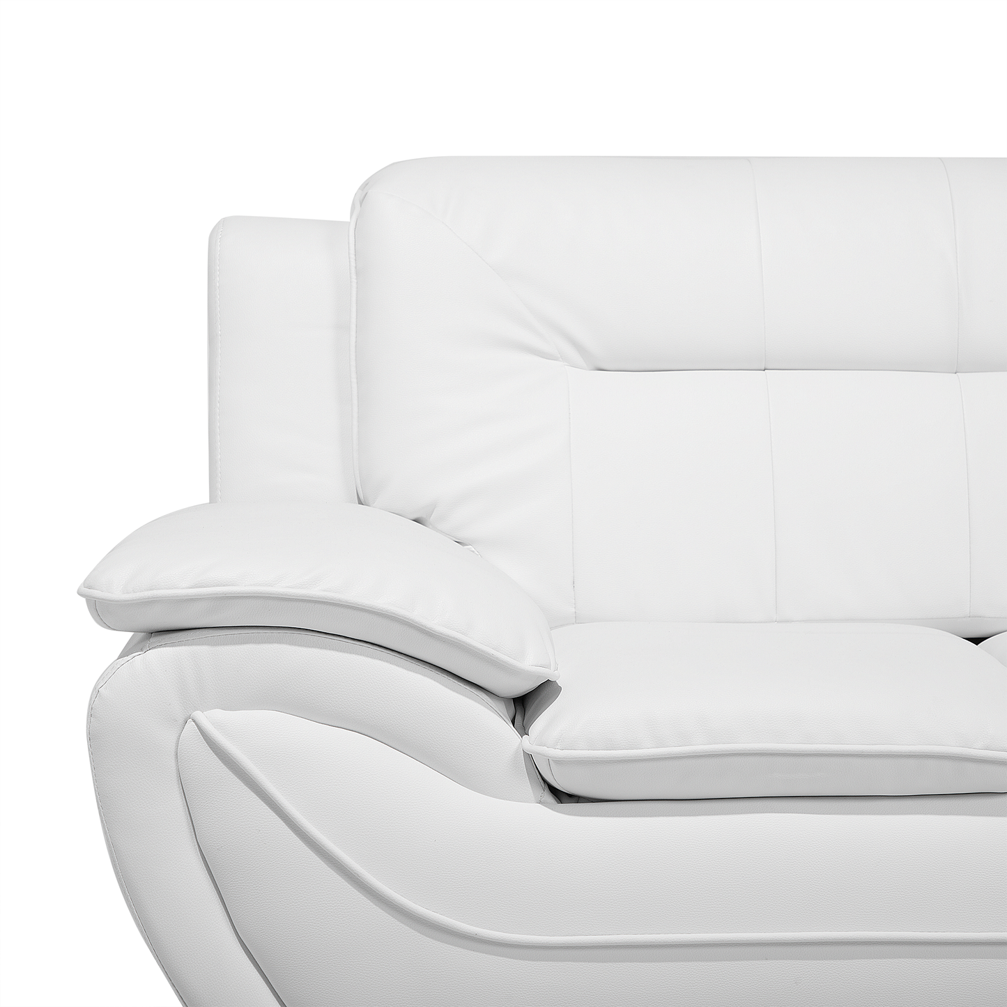 3-Sitzer Sofa Kunstleder weiss LEIRA