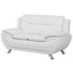 2-Sitzer Sofa Kunstleder weiss LEIRA