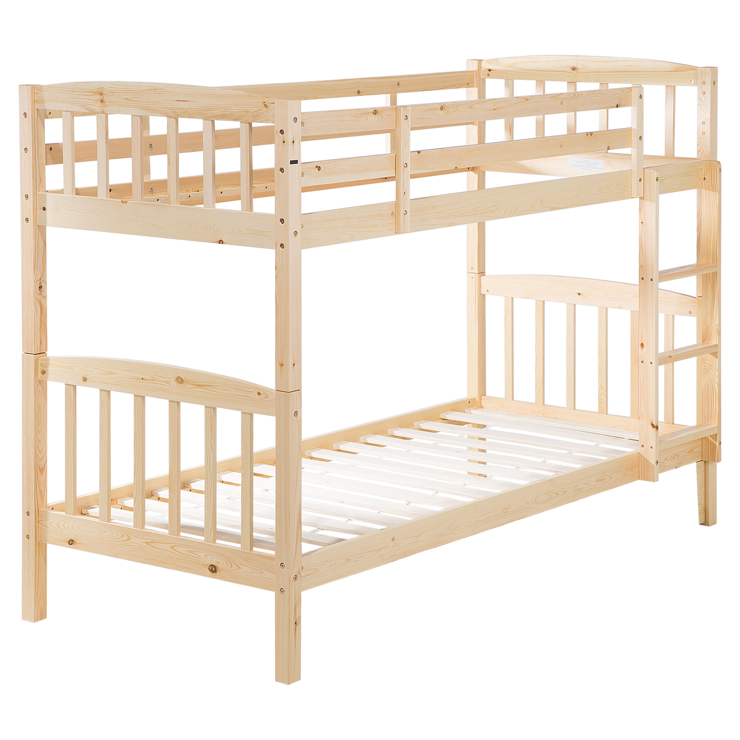 Hochbett Kiefernholz REVIN 90 x 200 cm Hellbraun