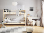 Hochbett Kiefernholz ALBON 90 x 200 cm Hellbraun