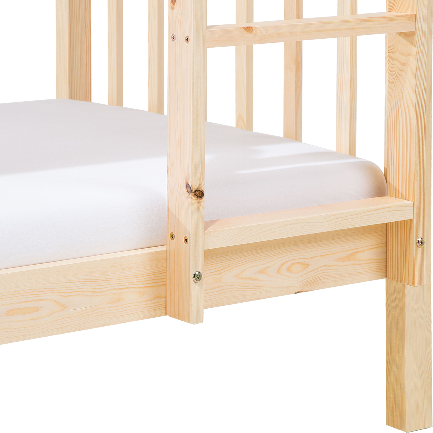 Hochbett Kiefernholz REVIN 90 x 200 cm Hellbraun