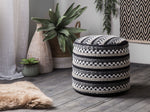 Pouf schwarz-weiss ⌀ 41 cm GUNTUR
