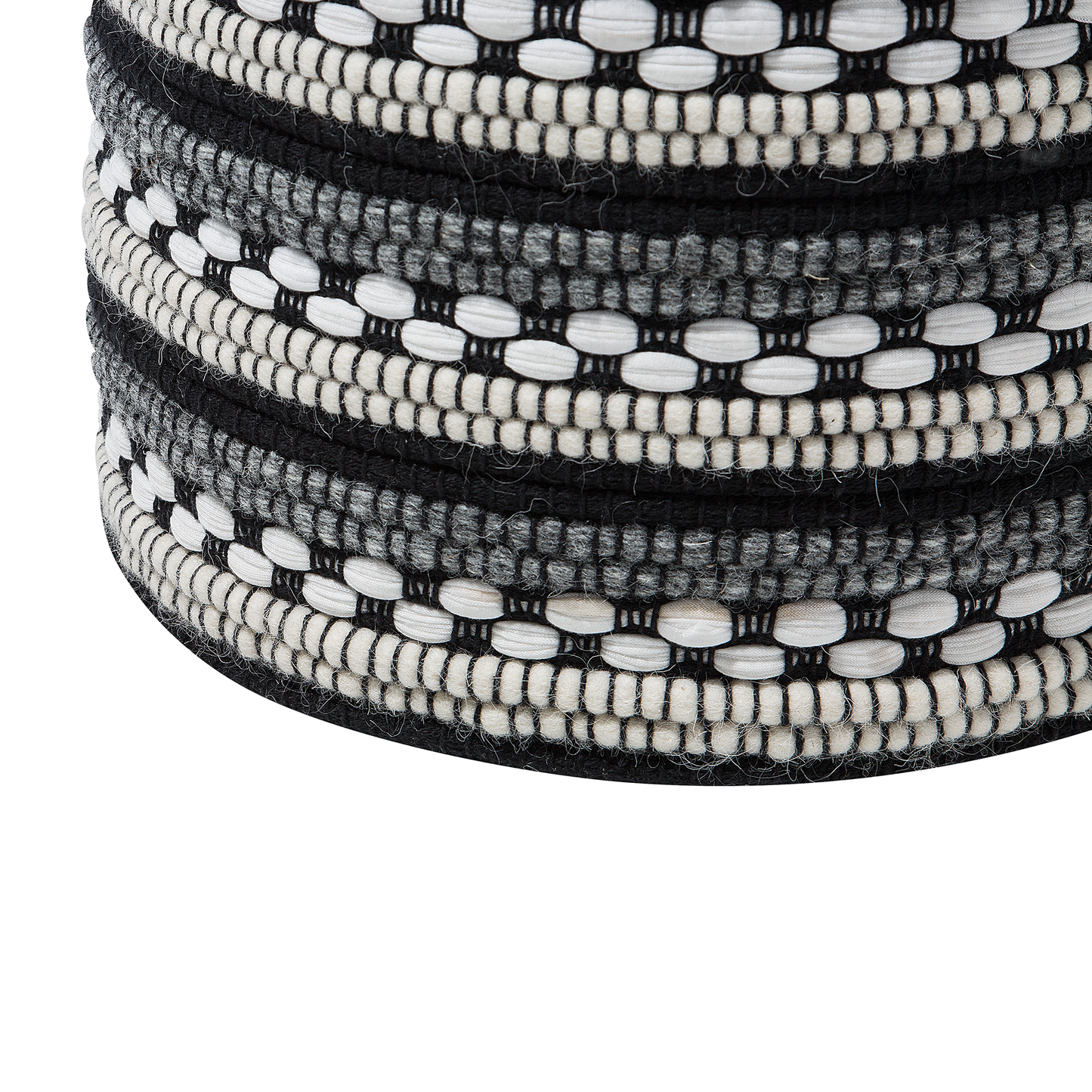 Pouf schwarz-weiss ⌀ 41 cm GUNTUR
